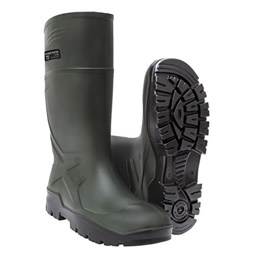 Image of Portwest PU Non Safety Wellington O4 CI FO, Size: 46, Colour: Green, FD90GNR46