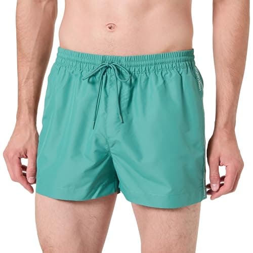 Image of Calvin Klein Men's Short Drawstring LV00N61108 Boardshorts, Green (Wild Green), L