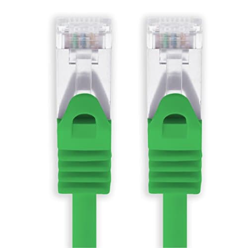 Image of 1aTTack.de 1m - green - 1 piece Cat7 network cable SFTP patch cable Lankabel raw cable 10GB/s - 500 MHz assembled with 2 RJ45 plugs Cat 6a