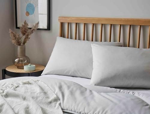 Image of Night Lark Pillowcase Pair Linen Collection – Super Soft Touch Pillow Covers with Microfibre Covers, Luxury Bedding, Machine Washable, Standard Size – Cloud Grey