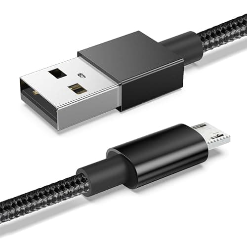 Image of TECHTRENCH 2 Metres Micro USB Cable, Fast Charging, High-Speed Data Transfer, Reinforced Connectors, Nylon Braided Lead for Samsung Galaxy, Huawei, Kindle, Xbox