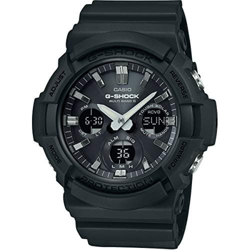 Image of Casio Gents 52.00mm Solar Watch with Black Analogue - Digital dial and Black Rubber Strap Strap GAW-100B-1AER