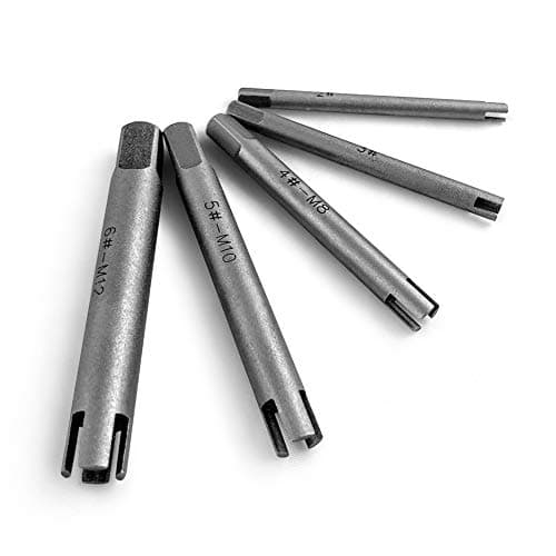 Image of QWORK® Tap Extractor , Broken Head Screw Remover Stripped , Steel Tap Extractor Set , 5 Pcs