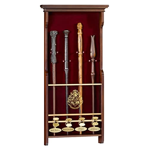 Image of The Noble Collection Harry Potter 4 Wand Display - Wooden Display Case for 4 Wands (Not Included) - Officially Licensed Film Set Movie Props Gifts Merchandise