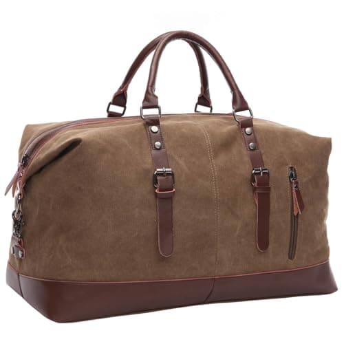 Image of Canvas Duffle Bag 40-50L Large Capacity Travel Bag, Gym Duffle Bag Multi-Functional Shoulder, Hand, and Crossbody Carry Weekend Bag for Men and Women