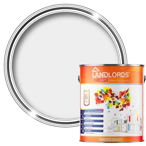 Image of Landlords Matt Emulsion Paint for Walls & Ceilings - Rock Salt - 5L - Ideal for Kitchens, Bathroom, Living Rooms, Hallways - Washable Paint with Excellent Coverage - Quick Dry
