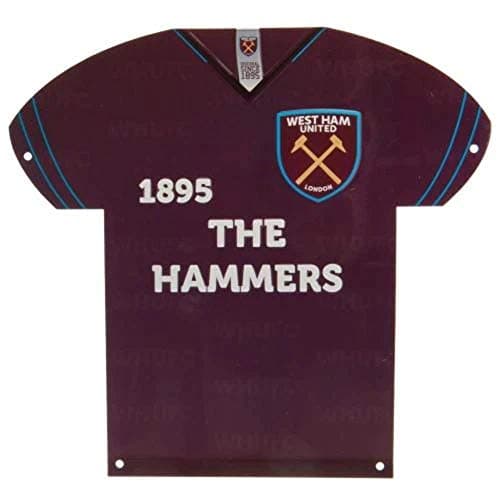 Image of West Ham Shirt Shaped Metal Sign
