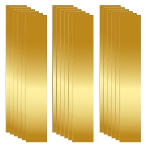 Image of Glarks 18pcs L x W x T 5.9 x 0.98 x 0.002-0.015’’ Rectangular Brass Shim Stock Assortment, 6 Sizes Brass Strips Metal Shims Brasses Sheet, Shim Stock Sheet for Trim Gap Filler/DIY/Industrial Use