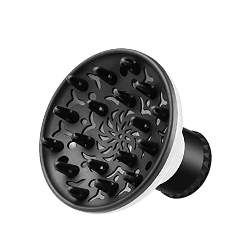 Image of QIRUIRED Universal Hair Diffuser Hair Dryers with Nozzle for 1.49 in to 2.36 inch Hair Drying Adjustable Professional Salon Tool for Curly and Natural Wavy Hair Styling (White)