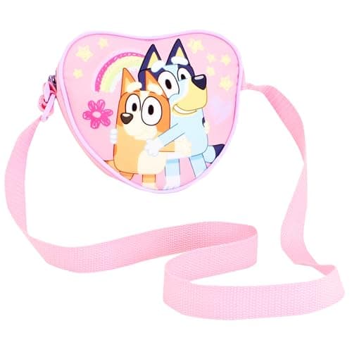 Image of Bluey Girls Purse – Pink Cross Body Handbag for Kids Bingo – Cute Shoulder Bag for Little Girls.