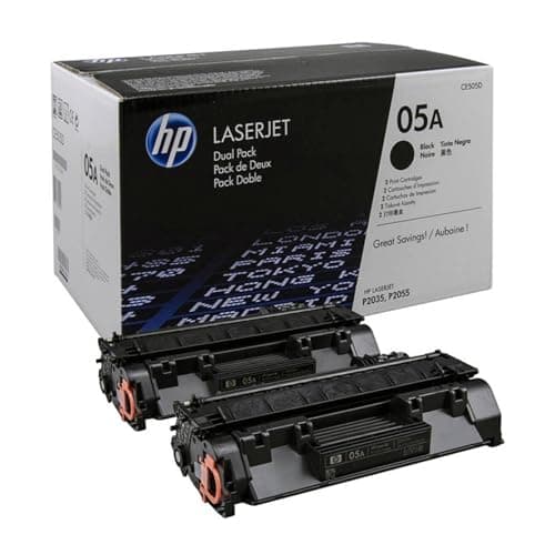 Image of HP 05A LaserJet Toner Black Standard Capacity 2 x 2,300 Pages Pack of 2