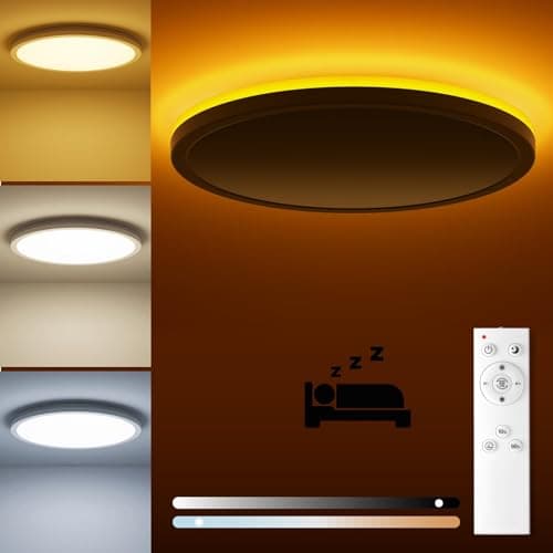 Image of Matane LED Ceiling Light Dimmable 18W, Ceiling Lamp with Remote Control Timeable, 2000K Night Light Warm, Panel 3000K-6500K for Bedroom Kid's Room, Living Room, Hallway, Kitchen Round White 8.7 Inch