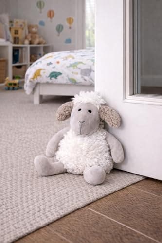 Image of Marco Paul Grey Sheep Door Stop Cute Door Stopper Decorative Door Stops for Home and Office, Weighted Interior Doorstop Fabric Stuffed Animal Door Stopper Floor Decorative