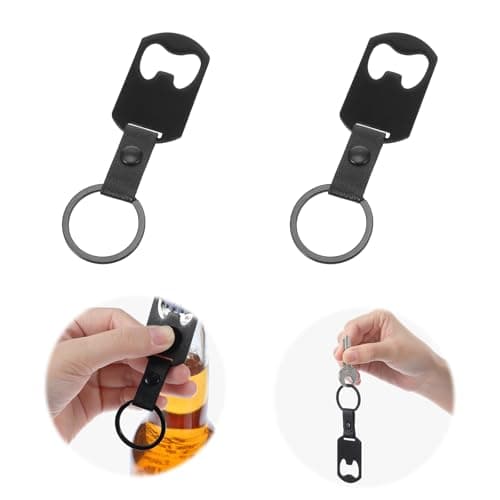 Image of 2Pcs Bottle Opener Keyring Beer Bottle Openers Stainless Steel Keychain Flat Bottles Opener for Home Kitchen Bar Party Restaurant