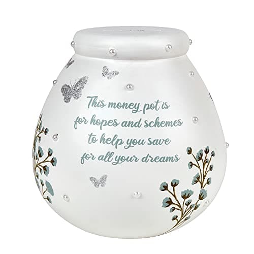 Image of Pot of Dreams Floral Bloom Hand Painted Save And Smash Handcrafted Ceramic Money Box | Eco Freindly & Recyclable Piggy Bank With Message | Perfect Decorative Gift and Save for Birthdays & holiday
