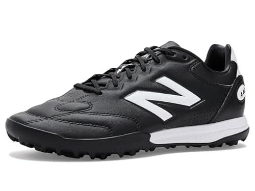 Image of New Balance Unisex-Adult 442 Pro Tf V3 Soccer Shoe, Black 100/Nb 103 White, 10 Wide Women/8.5 Wide Men