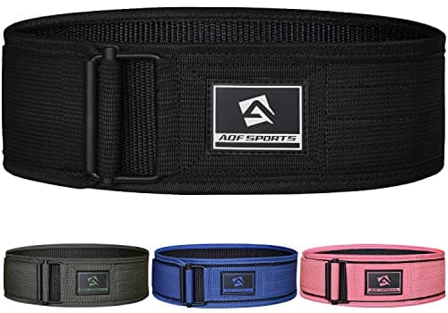 Image of AQF Weight Lifting Belt - 4” Auto Lock Nylon Gym Belt for Functional Training Bodybuilding Powerlifting Deadlift Squat and Weightlifting workout - Lifting Support for Men and Women (XS, Black)