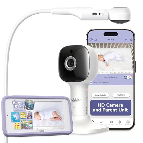 Image of HUBBLE CONNECTED Nursery Pal Skyview Baby Monitor, 5" HD Baby Monitor with Crib Mount Camera