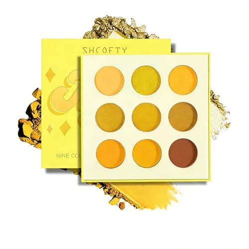 Image of Bili Biliard Eyeshadow Palette 9 Colors Blue Purple Eyeshadow -Cool Toned Makeup Palette,Matte and Shimmer Finishes - Highly Pigmented Eye Makeup,Long Lasting Waterproof Makeup Palette. (Yellow)