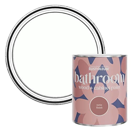Image of Rust-Oleum White Moisture Resistant Bathroom Wood and Cabinet Paint in Satin Finish - Chalk White 750ml