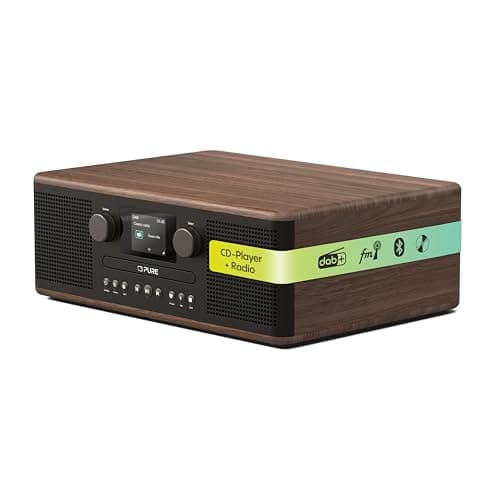 Image of Pure Classic C-D6 Music System (CD Player, DAB+/FM, Bluetooth, AUX, USB, Alarm Sleep Timer) Coffee Black/Walnut