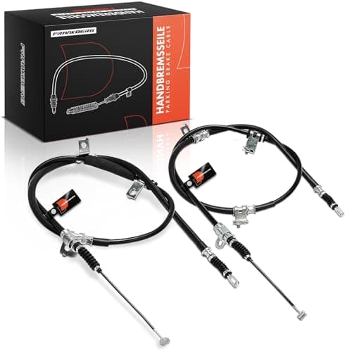 Image of Frankberg 2X Handbrake Cable Rear Left Right Compatible with H-1 Travel TQ 2.5L 2008-2024 H-1/Starex Bus A1 2.5L 2002-2007 Replace# 597704H300