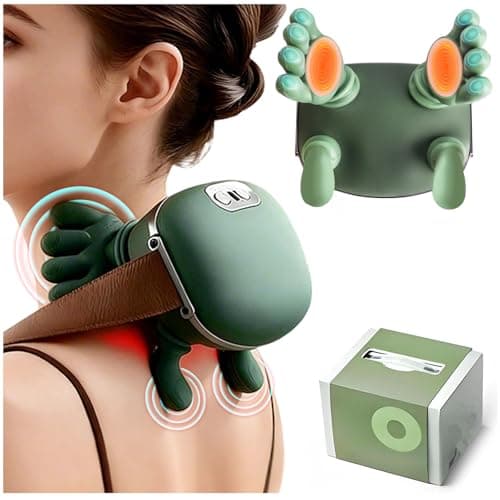 Image of Neck Massager 4D Neck and Shoulder Massager with Heat Electric Back Massager 3 Massage Modes 2 Heat Levels USB Rechargeable for Home Office Travel Deep Tissue Kneading for Back Massager Pain