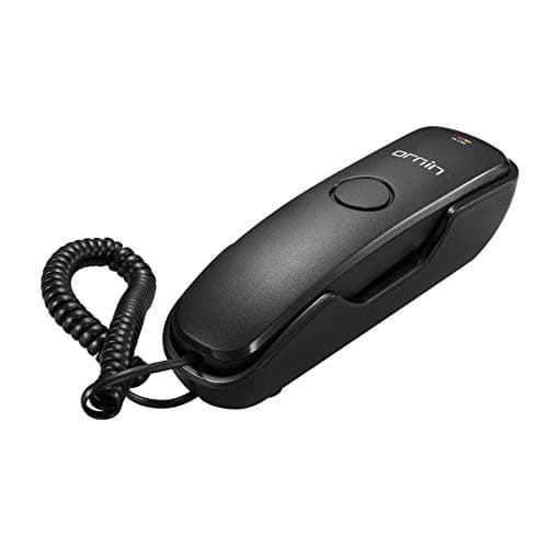 Image of Ornin T102 Trimline Corded Telephone, Wall mountable, Last Number Redial, Mute, M1/M2 One Touch Memory, Ringer Volume Adjustable(Black)-UK Version