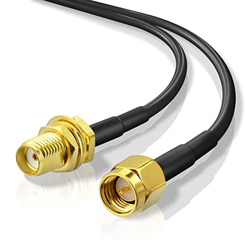 Image of Superbat SMA WiFi Antenna Extension Cable 1m Male to Female RG174 Coaxial Cable 50ohm for 4G LTE Router, Gateway Modem, PCIe Network Card, RTL-SDR USB Dongle Adapter, GPS/WiFi/SDR Equipment etc
