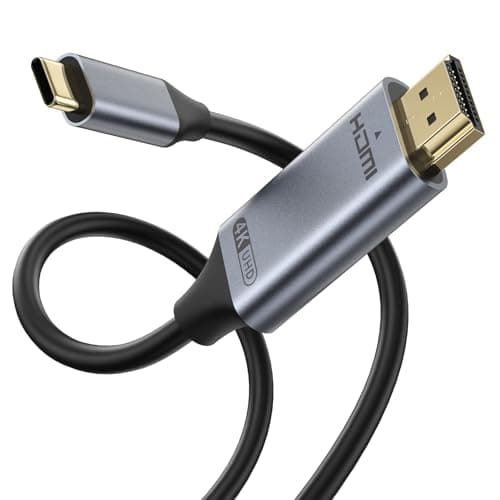 Image of Zoye USB C to HDMI Cable 2M, [4K@60Hz High-Speed] USB Type C to HDMI Thunderbolt 3 to HDMI 2.0 Cable Compatible with iPhone 15 Series, MacBook Pro/Air/Mini, iPad Pro/Air, Galaxy S24/S23/S22,Switch