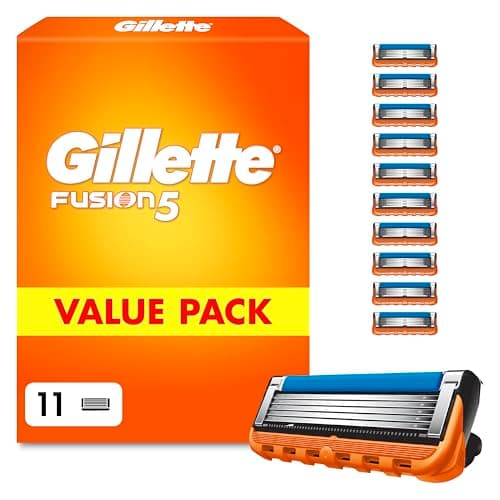 Image of Gillette Fusion5 Blades, Men's Shaving Refills Pack of 11, Precision Trimmer, Anti-Friction Razor
