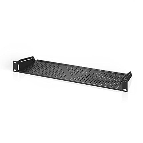 Image of AC Infinity Vented Cantilever 1U Universal Rack Shelf, 15cm Deep, for 19-Inch Equipment Racks, Heavy-Duty 2.4mm Cold Rolled Steel, 18 kg Capacity