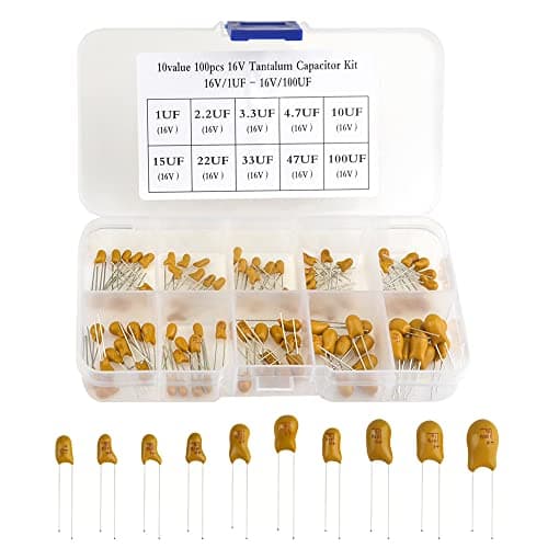 Image of BGTXINGI 100Pcs 10Value 16V 1 uf - 100 uf Tantalum Capacitor Assorted Kit with A Plastic Box