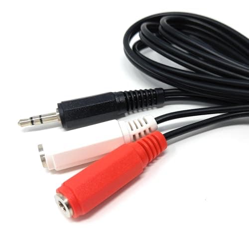 Image of DRUT 2m 3.5mm Stereo Jack Plug to 2 x 3.5mm Mono Jack Sockets Cable Lead (6.5ft)