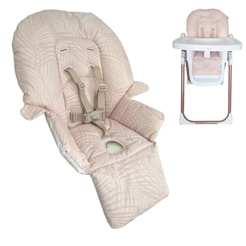 Image of My Babiie MBHC8 Premium Highchair Seat Cover Only with 5-Point Harness - Padded PVC Seat Cover, Easy Clean, Seat Cushion Compatible with My Babiie MBHC8 - Blush Tropical