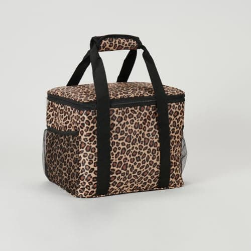 Image of YELAIYEHAO Insulated Lunch Bag, 11.8 x 9 x 8.2 inches, Leopard Print Design, Large Capacity with Multi-Compartments (Leopard Print, Large)