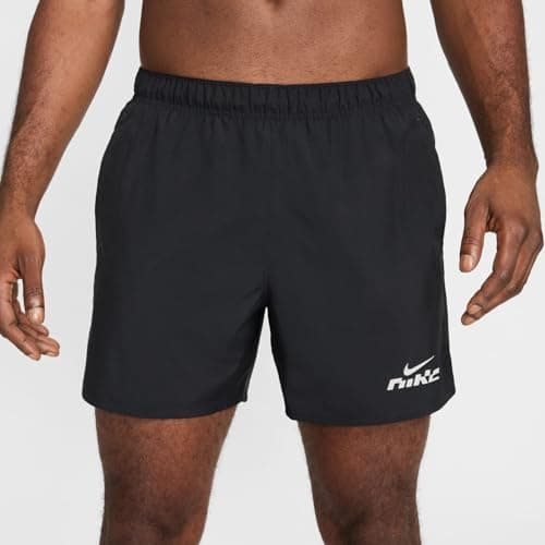 Image of Nike Men's Dri-FIT Challenger 5 Brief-Lined Flash Shorts, Black/Reflective Silver, XL