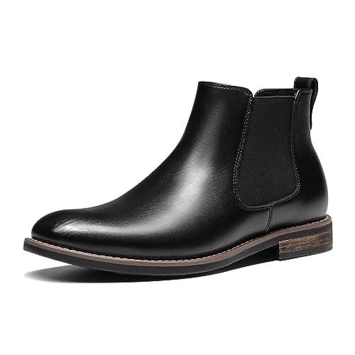 Image of Bruno Marc Men's Leather Chelsea Ankle Boots, Work and Fashion, Walking and Comfort Casual Business Shoes,Size 11,Black,URBAN-06-1
