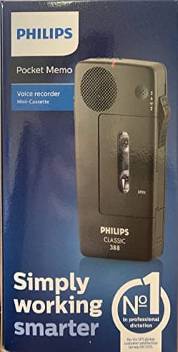 Image of Philips Black Pocket Memo Voice Activated Dictation Recorder LFH0388