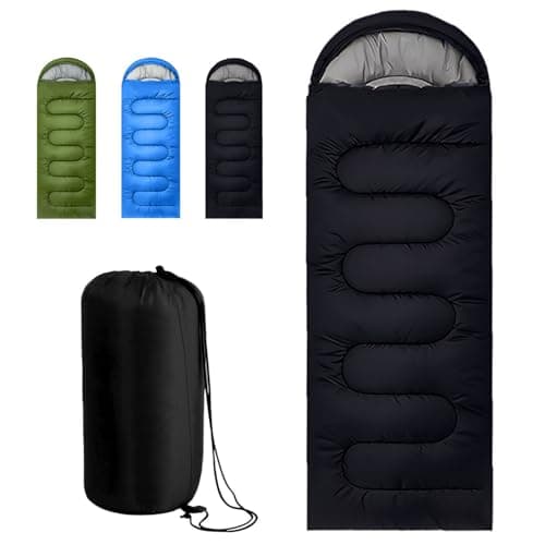 Image of Sleeping Bag for Camping,Sleeping Bags for Adults Backpacking Waterproof,3 Seasons Adult Blanket,Small Packed Ultralight Carry Bag, Soft,Thick and Warm,for Outdoor Camping,Travel,Hiking (Black)