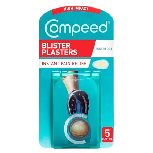 Image of Compeed Underfoot Blister Plasters 5 Pack - Hydrocolloid Foot Treatment - Heal Fast, Thicker Cushioning
