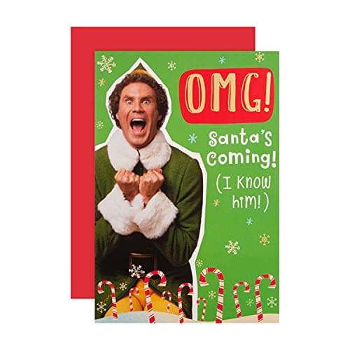 Image of Hallmark Christmas Card - Funny Warner Bros, 'OMG!' Elf Design