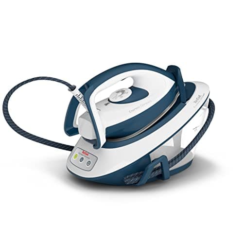 Image of Tefal Express Compact Steam Generator Iron 1.7 L Capacity, 5.7 Bar, 120 g/min continuous steam & 350 g/min steam boost, 2600 Watt, Blue & White SV7110