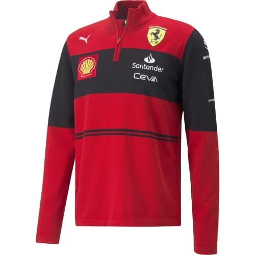 Image of Scuderia Ferrari - Official Formula 1 Merchandise - 2022 Team 1/2 Zip Sweatshirt - Red - Size M