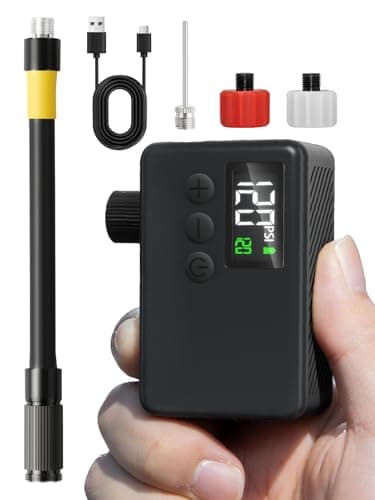 Image of GPUTEK Mini Bike Tire Air Pump: Fast Inflate Portable Small Bicycle Electric Pump for Presta and Schrader Valves, 120 Psi High Pressure Pump with Digital Gauge for Road Mountain Bike