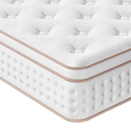 Image of Vesgantti Double Mattress 4FT6, 12 Inch Hybrid Mattress with Breathable Foam and Individually Pocket Spring - Edge Support & Motion Isolation, Medium Firm - Double (135x190x30cm)