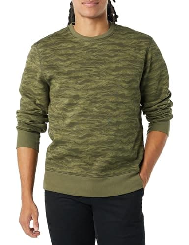 Image of Amazon Essentials Men's Fleece Crew Neck Sweatshirt (Available in Big & Tall), Green Abstract Camo, M