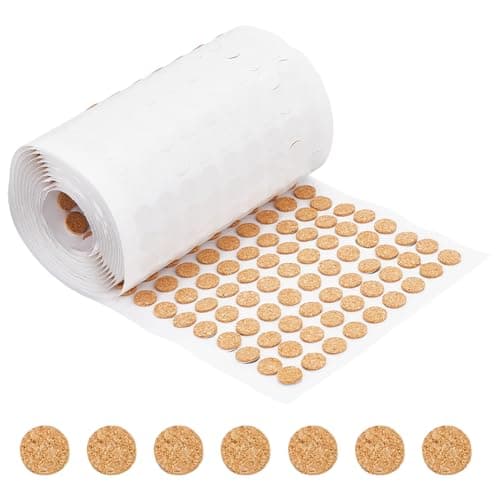 Image of BENECREAT 1400pcs Round Cork Circles, 12.5x1.5mm Self-Adhesive Round Dots, Cork Mat for Cabinets, Table Top Items, Scratching, Furniture, Electronics