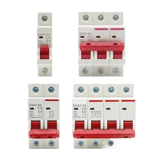 Image of DZ47 1-4P 3A-63A 400V C Type Mini Circuit Breaker MCB Short Overload Circuit Protector 35mm Din Rail Mount Breaking Capacity 6KA 1Pcs(10A,1P)