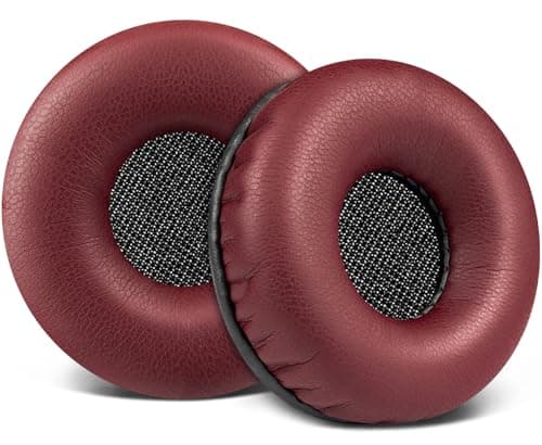 Image of SOULWIT 50mm Ear Pads Cushions Replacement for Plantronics Blackwire C210/C220/C610/C620, Earpads for Poly EncorePro 310(EP310)/EncorePro 320(EP320)/SAVI W410/SAVI W420/SAVI W710/SAVI W720 - Burgundy